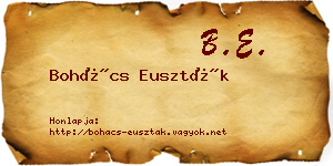 Bohács Euszták névjegykártya